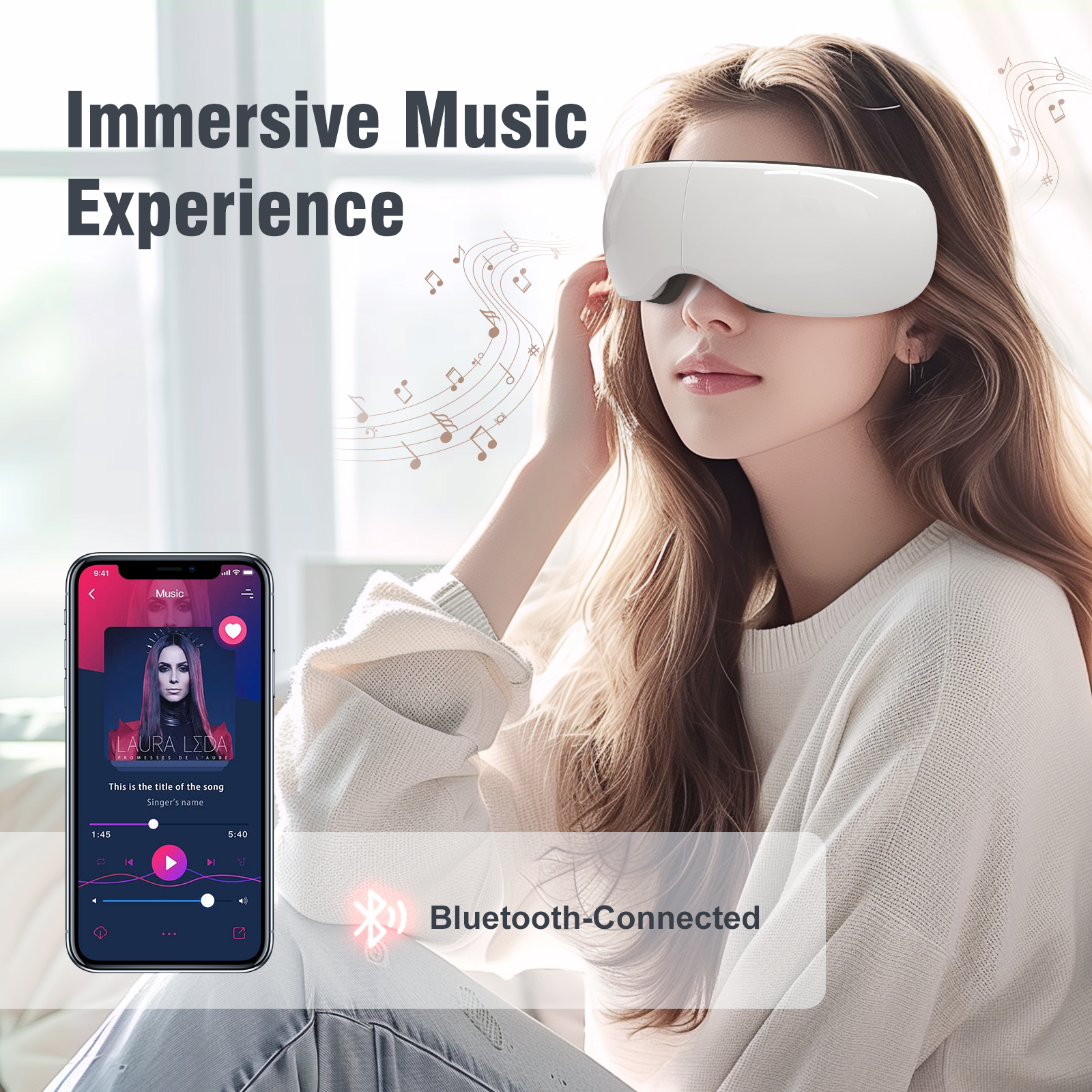 OSTO Heat Music Eye Massager Smart for Strain Relief 21